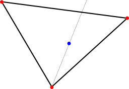вычисление положения травинки относительно треугольника