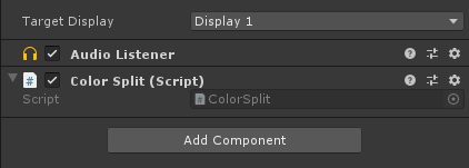добавить компонент color split к камере