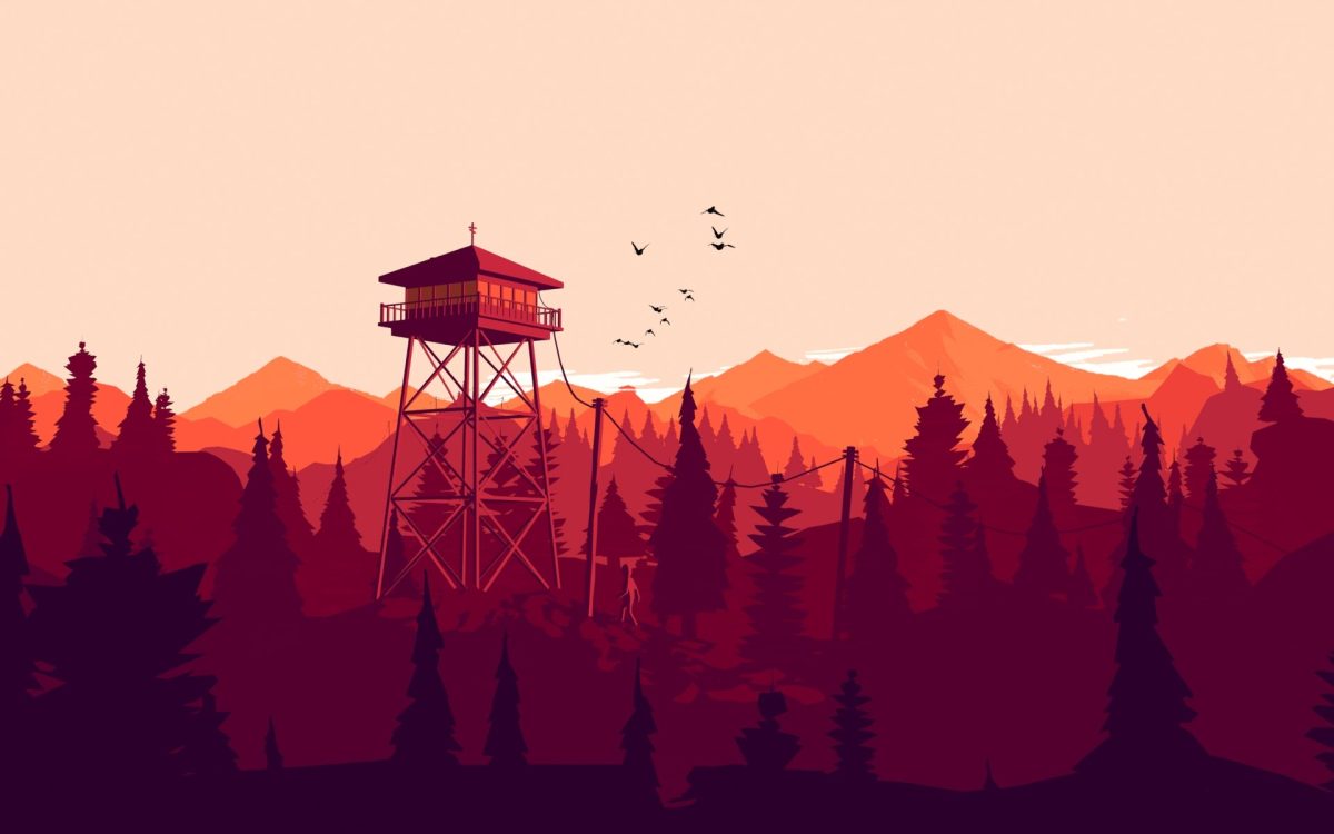 Обои в стиле firewatch