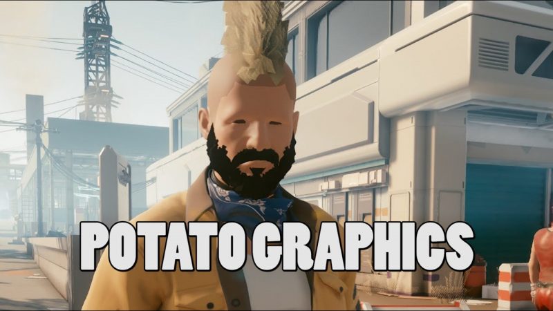 Cyberpunk 2077 запустили в режиме Potato Graphics